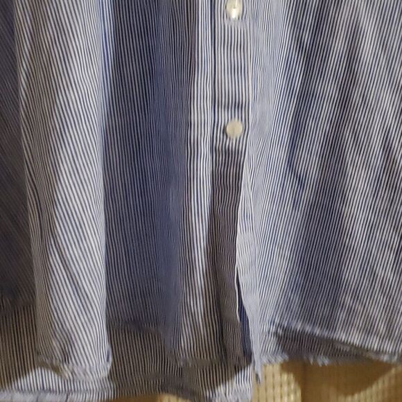 PER SEPTION Petite  WOMEN'S XL TOP BLOUSE Blue white WHITEPRINT 3/4 SLV - Picture 4 of 7